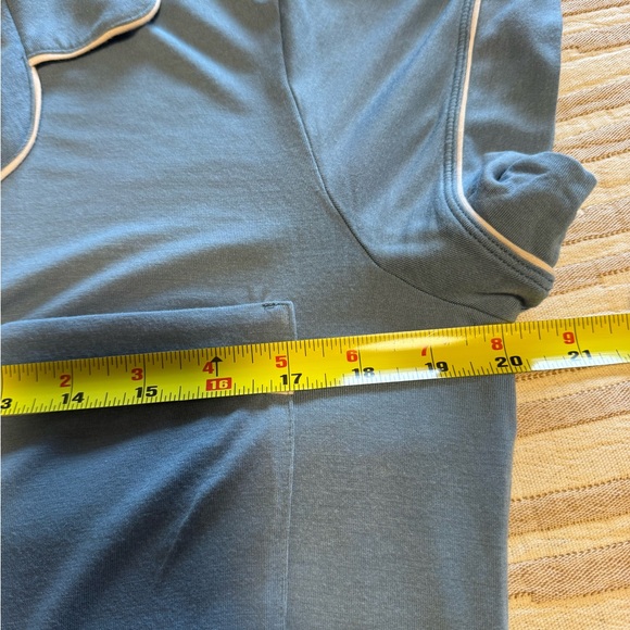 Eberjey GISELE Short Sleeve & Crop PJ Set in Coastal Blue & Ivory. PERFECT! Sz M - Picture 10 of 16